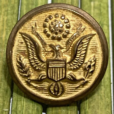 Vintage Army Brass Metal Button NS Meyer Eagle Wheat Shield 9 Stars 5/8