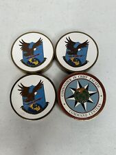 Lot of 4 US Military Resin Paperweights Aerospace Defense Commander Pacific picture
