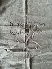 Original WW2 USMC US Marine Corps Green Wool Field Blanket 74” X 62” Issued * picture