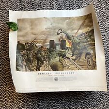 Vintage US Army In Action Poster Print: Remagen Bridgehead 1945 WW2 Germany picture
