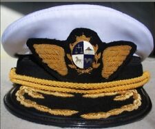 URUGUAYAN AIR FORCE COMMANDER IN CHIEF RANK 1980s EMBROIDERY DRESS WHITE HAT CAP picture