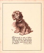 Vintage Poem Greeting Card Print Dog Design Poem About Friendship picture