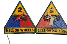 US ARMY SECOND 2ND ARMORED DIVISION  HELL ON WHEELS PATCH  #1. NEW OLD STOCK picture