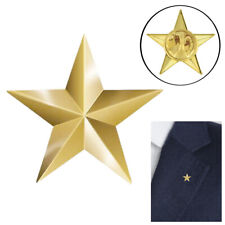Gold Star Lapel Pin 3D 5 Point Military Police Hat Tie Clutch Pin Award Insignia picture