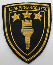 U.S. Army War College Shoulder Crest Bullion Patch Black & Gold   AL picture