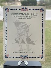 Very rare 1917 U.S.M.C.Christmas menu/program from Fort Crockett Galveston Texas picture