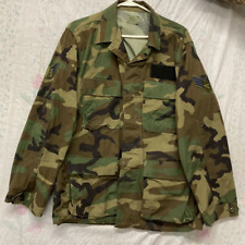 US Army Military Jacket Medium Regular Camo Combat Woodland BDU Top Shirt  picture
