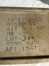 Vintage 1947 Signals Distress Metal BOX CONTAINER picture