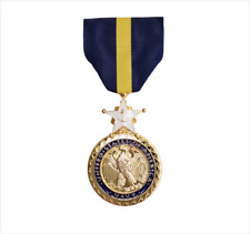 FULL SIZE MEDAL: NAVY AND MARINE CORPS DISTINGUISHED SERVICE - 24K GOLD PLATED picture