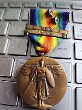 WW1 Victory Medal W/ 2 Clasp + Battle Stars SEE STORE WW1 - WW2 MEDALS-AUCTIONS picture