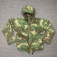 Vintage Gore Tex Camo Jacket US Cavalry Woodland Coat Medium Hood Zip Up Stained picture