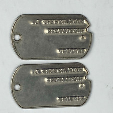 2 Vintage Military Soldier Dog Tags Notched Post WWII ERA Regular Army Texas picture