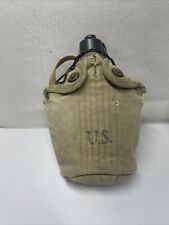 Vintage US Military Issued Tin Canteen With Canvas early 1918 or 1942 ￼ picture