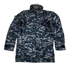 US Navy Blue Digital Camo Working Parka Shell Jacket Waterproof Size M X-Long picture