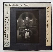 WW1 German Hindenburg death crypt burial glass photo school slide negative old picture