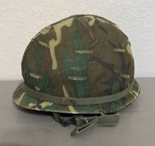 US Military M1 Steel Pot Helmet With Chin Strap, Liner, Helmet Cover picture