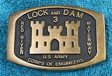 US Army Engineers - Red River Waterway - Solid Brass Buckle -  picture
