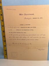 1900-12 Office of the war dept record of Joseph J. Williams position /raises. picture