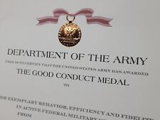 Army Good Conduct Medal Certificate (Original Issue) picture