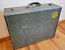 Vintage United States Military Suitcase Luggage Holder Olive Drab Antique Large picture