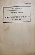 Vintage 1942 War Department Technical Manual Driver Selection And Training picture