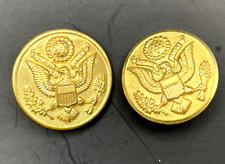 Vintage Waterbury Co. Army Coat of Arms Uniform Buttons Set of 2 Gold Tone Shank picture