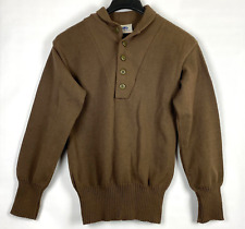 DSCP Garrison Collection Sweater Large OD Brown Henley US Army LG 42-44 Vintage picture