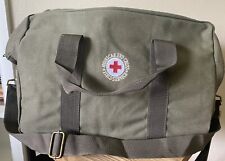 American Red Cross Field Service Duffle Bag Olive Green Canvas Inner Pockets picture