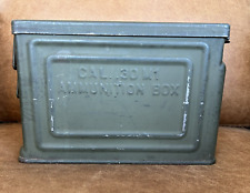VINTAGE Metal AMMO BOX (Green) Crown US .30 CAL M1 AMMUNITION BOX Army INSIGNIA picture