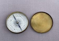 Antique Turned Brass Pocket Compass - Civil War Era picture