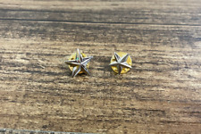 Lot of 2 Mini Badge Pin Uniform Stars Silver Military Rank USA United States picture