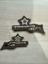 Tb133- 2x Original Military CCF 1st Class Marksman Rifle & Star Cloth Badges picture