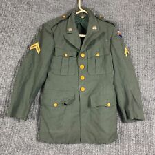 Military Jacket Mens 34 Small Green USA WW2 US Artillery Wool Coat Gold Buttons picture