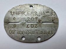 WW2 German Wermacht ID DOG TAG ( 1. INFR. ERS. BATL. 80, №207  ) picture