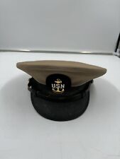 Vintage Bancroft Zephyr US Navy Military Hat Cap Beige Size 7 3/8 picture
