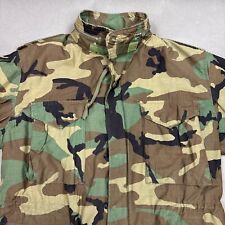 Vintage US Military Field Coat Mens Medium Green Cold Weather Camo Woodland picture