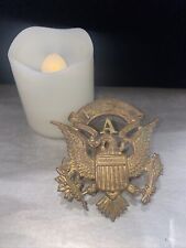 Rare WW2 VTG US Army Cap Eagle Badge Insignia Gold Pin HSC A Original picture
