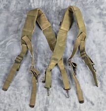 US Military Korea Vietnam Era Original M1944 Combat Cartridge Belt Suspenders  picture