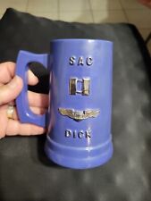RARE 1972 USAF STRATEGIC AIR COMMAND OFFICERS 20 OZ BEER STEIN NAME & POSITION picture
