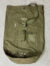 Vietnam War Era NAMED w/ Service # VTG US Army USMC Canvas Duffle Bag OD Green picture