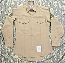 USMC MALE KHAKI Service Dress LONG SLEEVE 15x32  DSCP CPL CHEVRONS marines shirt picture