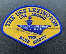Vintage USS Lexington CV-16 NAVY Aircraft Patch Jacket Uniform Shirt Hat NOS   picture