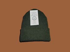 NEW GENUINE MILITARY ISSUE 100% WOOL GREEN WATCH CAP COLD WEATHER HAT U.S.A MADE picture