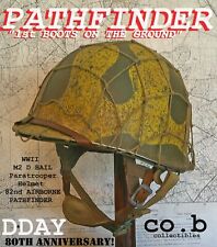 WWII M2 D BAIL Helmet 82nd ABN. PATHFINDER w/WWII Westinghouse Jump Liner picture