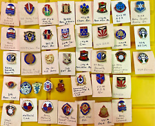 Group of 39 Miscellaneous Army unit crests, DI, DUI, Distinctive Unit Insignia picture
