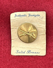WWII/2 US Army Infantry enlisted screw-back collar brass on card. picture