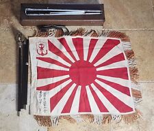 RARE Vintage Original Imperial Japanese Navy Veterans Flag With Stand Box Finial picture