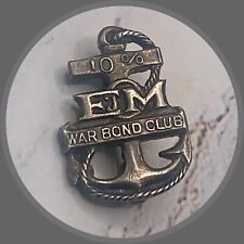 Vintage EM War Bond Club • Anchor • Sterling Lapel Pin • 3/4” X 1/2” picture