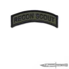 Recon Scout OD Tab Embroidered Patch with Hook & Loop Backing - 3 1/2