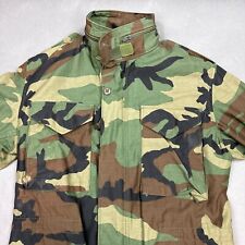 Vintage US Military Field Coat Mens Small Green Cold Weather Camo Long Woodland picture